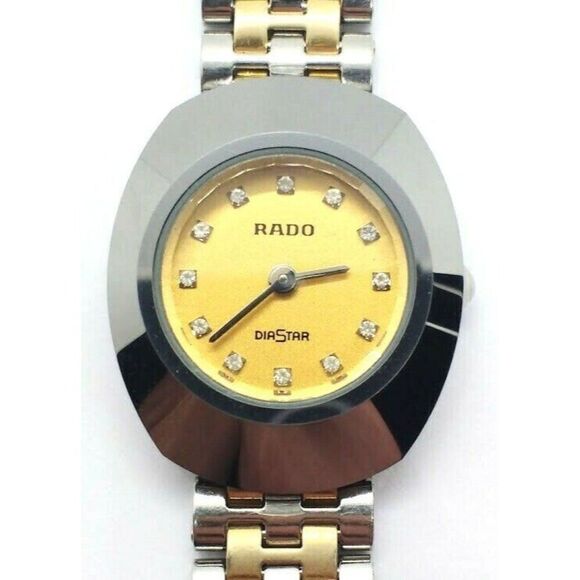 Rado Diastar Two-Tone Diamond Dial Gold Plated Stainless Steel Women's Watch - Picture 2 of 3
